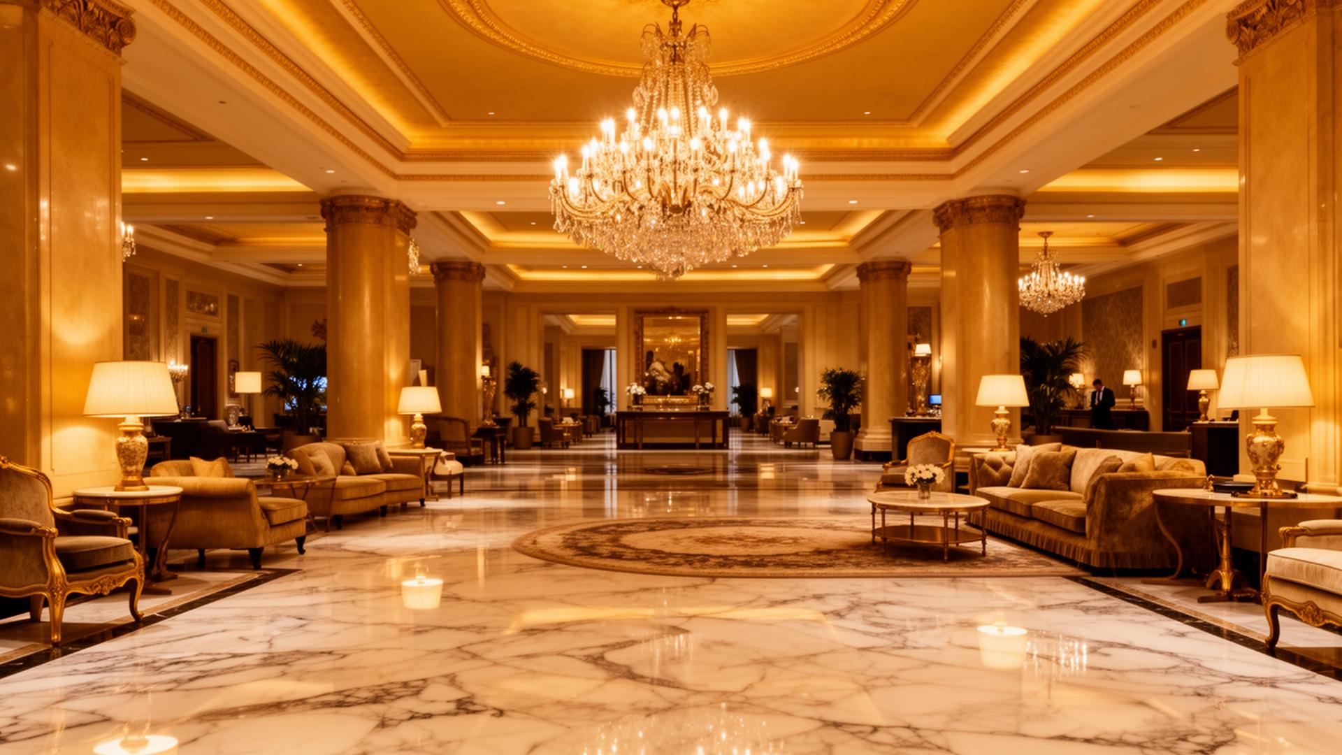 Luxury hotel lobby interior